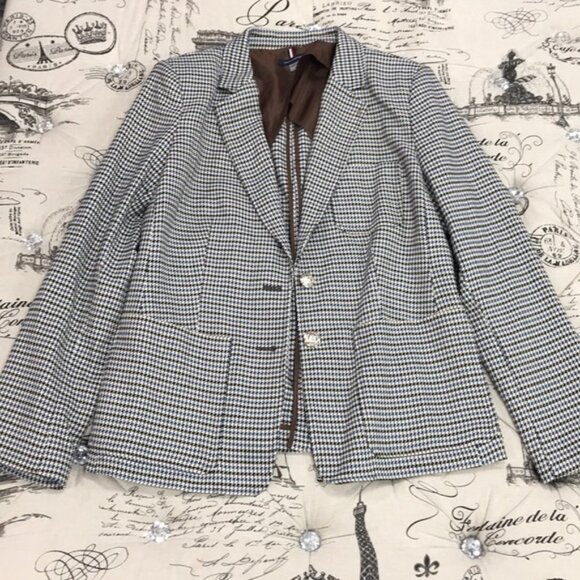 Tommy Hilfiger Two-Button Houndstooth Blazer PLUS - Picture 5 of 10